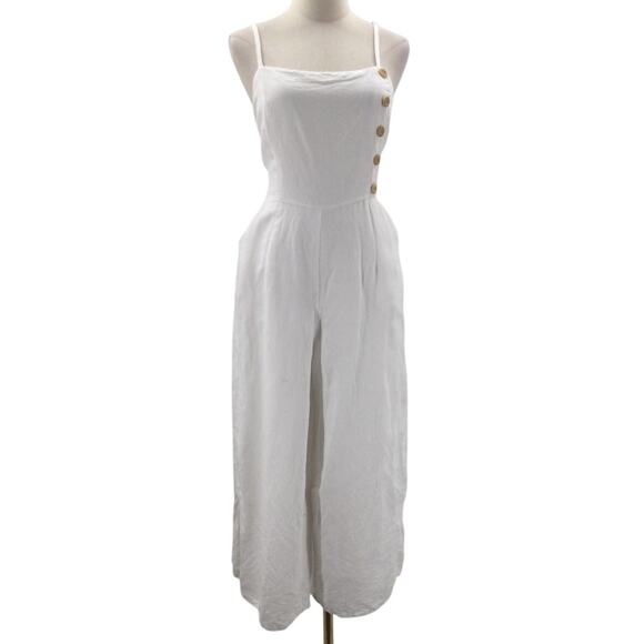 LULU'S XL Turn Up the Temp White Sleeveless Wide-Leg Wide Leg Jumpsuit NEW B66 - Picture 3 of 13